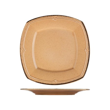 Pearl Porselen Dot Line Yavruağzı 12 Kişilik 48 Parça Kare Yemek Takımı