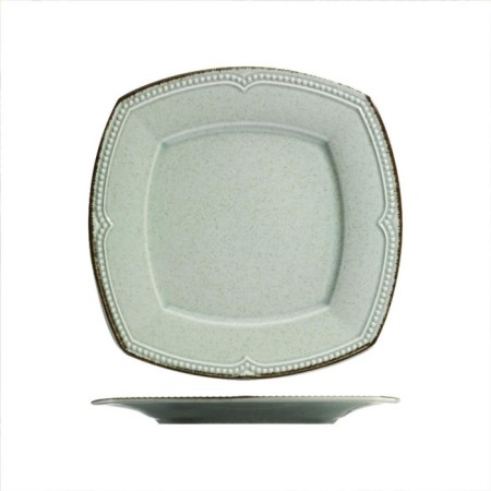 Pearl Porselen Dot Line Yeşil 12 Kişilik 48 Parça Kare Yemek Takımı