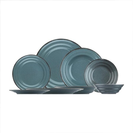 Pearl Porselen Tuana Mavi 12 Kişilik 48 Parça Yuvarlak Yemek Takımı