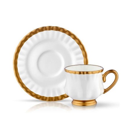 Koleksiyon Sophıa Mat Altın 6 Kişilik 12 Parça Kahve Fincanı Takımı (40506)