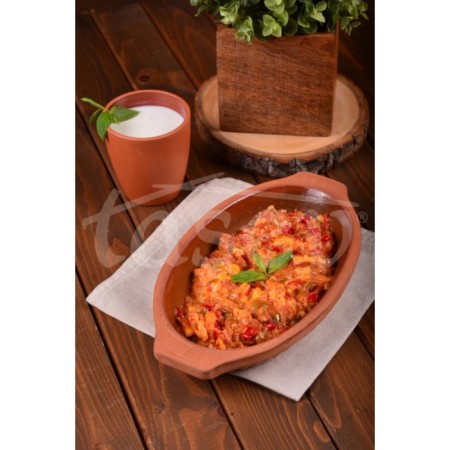 Taşev Mücver Oval 25x12 Cm Güveç T0991