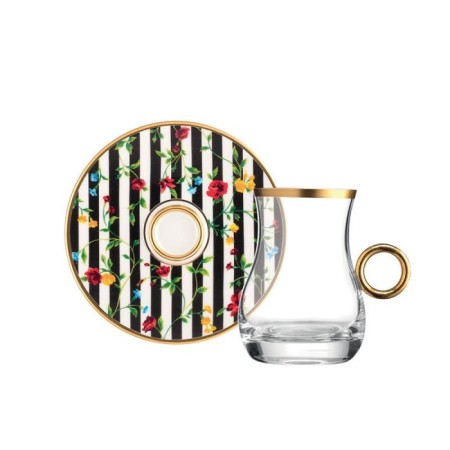 Glazze Bolero Nev 6 Kişilik 12 Parça Kulplu Çay Seti GLZ106
