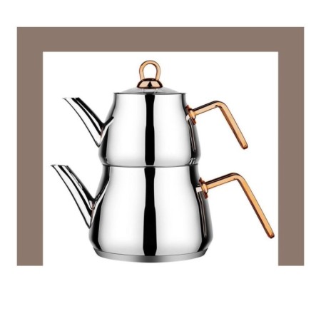 Amboss Oregon Büyük Boy Bakır Kaplama Çelik Saplı Çaydanlık Takımı ORE-6329