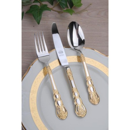 Ggs Solingen Danıela Altın Parlak 96 Parça Çatal Bıçak Takımı SLN1034