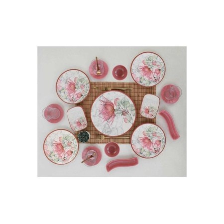 Kosova Pink 19 Parça Mat Kahvaltı Takımı UNS-0803
