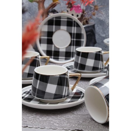 Arow Porselen 6 Kişilik 12 Parça Kahve Fincan Takımı DC1.TR-3377