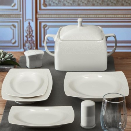 Güral Porselen GBSCR62KYT8306109 Caroline 62 Parça 12 Kişilik Yemek Takımı