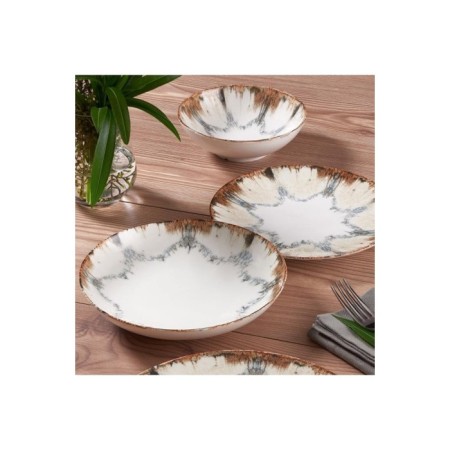 Güral Porselen GBSATN24Y4R20162 GBS Atına 6 Kişilik 24 Parça Yemek Takımı Reaktif DG20162