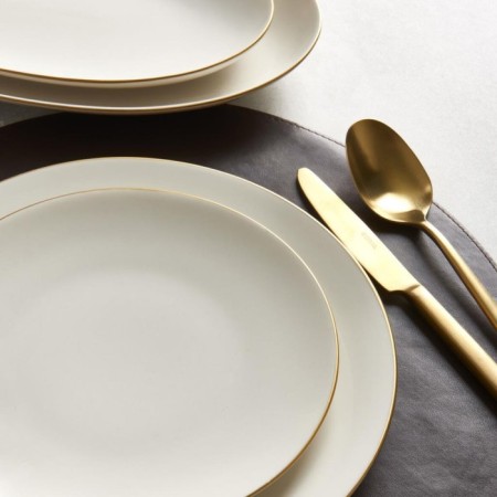 Güral Porselen GBSATN30YT30GD Atına 6 Kişilik 30 Parça Yemek Takımı Fıle Gold