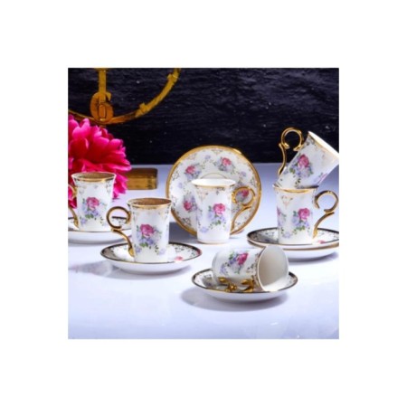 Kosova Porselen Francessa 6'Lı Uzun Kahve Fincan Takımı İST-175