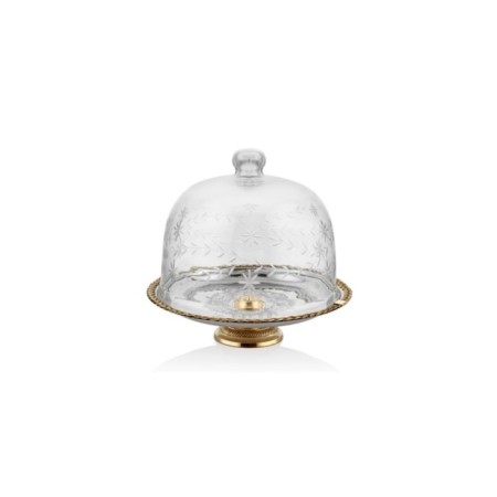 Lamedore Black Pearl Halatlı Büyük Boy Cam Kapaklı Kek Standı 1MG-89LR