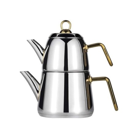 Amboss Diamond Orta Boy Altın Çelik Saplı Çaydanlık Takımı DİA-4660