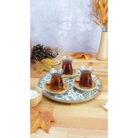 Bambum Kangura Yuvarlak Tepsi Yaprak Büyük B5957