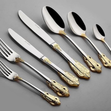 Joy Carmen Dream Cutlery Gold 12 Kişilik 89 Parça Çatal Kaşık Bıçak Takımı CUT-003/1