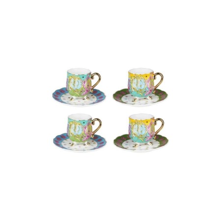 LuckyArt Estelle Bone 4'Lü Ayaklı Kahve Fincan Seti LYHD566