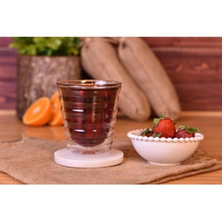 Taşev Kumi Çift Cidarlı Cam Bardak T1482