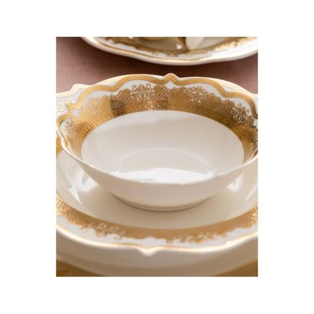 Queen Elizabeth Alessıa Emboss Gold 12 Kişilik 60 Parça Yemek Takımı GBY-06255