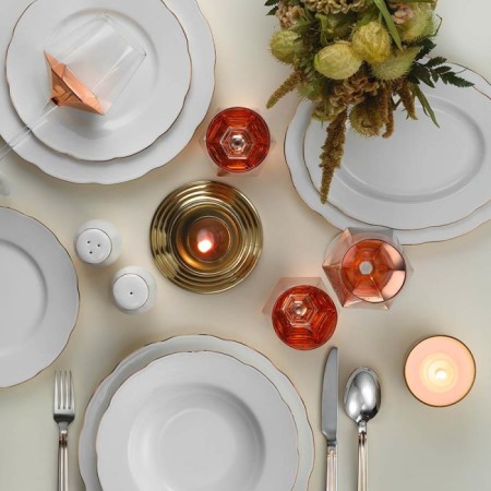 Kütahya Porselen INBNOLY53YT120 İnci Olympos Bone Yuvarlak 12 Kişilik 53 Parça Yemek Takımı