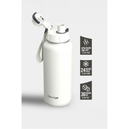 Stevıg 1 Hand Leak Proof Sızdırmaz Çelik Termos 1000 Ml Star Whıte ST-213