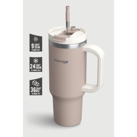 Stevıg 2 Moods Tuck-In Tumbler Sızdırmaz Çelik Termos 900 Ml Pure Cashmere ST-243