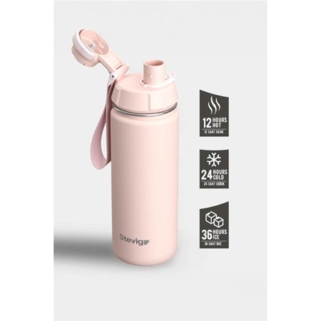Stevıg 1 Hand Leak Proof Sızdırmaz Çelik Termos 500 Ml Icy Pınk ST-222