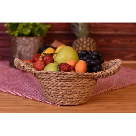 Bambum Vimini Hasır Kulplu 19 Cm Sepet B1117