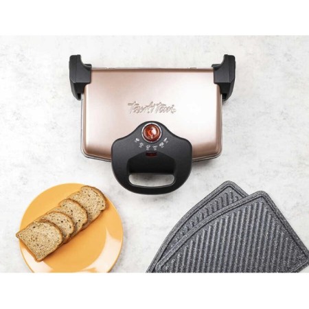 Tantitoni Granit Waffle ve Düz Plakalı Izgara ve Tost Makinesi Rose Gold T2072WRG