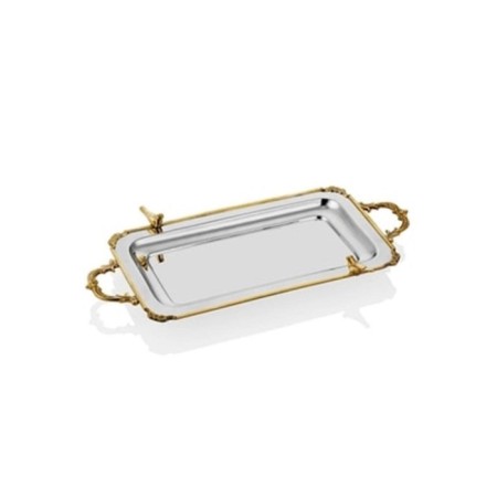 Lamedore Black Pearl Kuşlu Dikdörtgen Kulplu Tepsi 1MG-15642