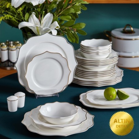 Neva Lilyum Romantik 6 Kişilik 28 Parça Yemek Takımı N3244