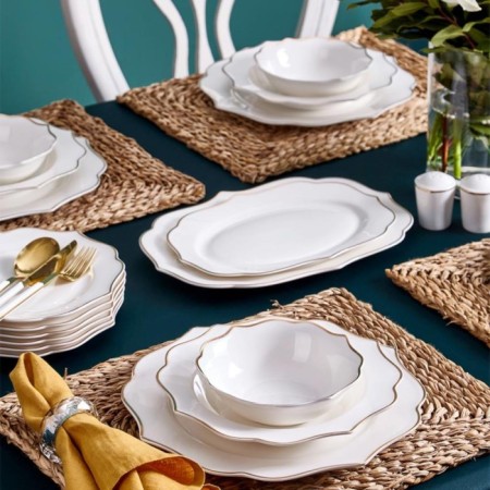 Neva Lilyum Romantik 6 Kişilik 28 Parça Yemek Takımı N3244