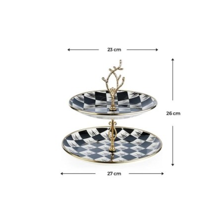 Acar Qualıta-King Emaye Küçük Katlı Kurabiyelik Dama Dekor XAP-22-0250