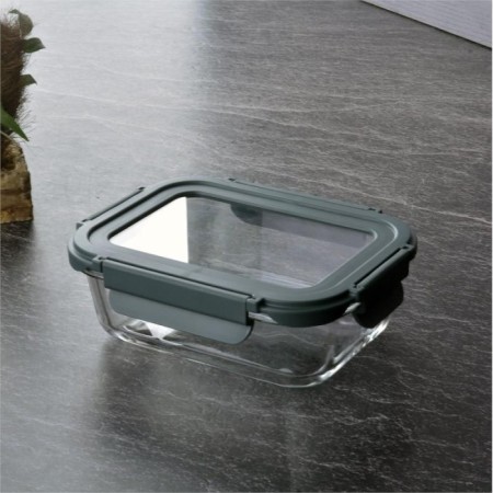 Tohana Kilitli Cam Kapaklı Saklama Kabı 600 Ml Gri THN84515