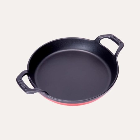 Sürel Mat Emayeli 22 Cm Yuvarlak Düz Döküm Sahan Parlak Kırmızı