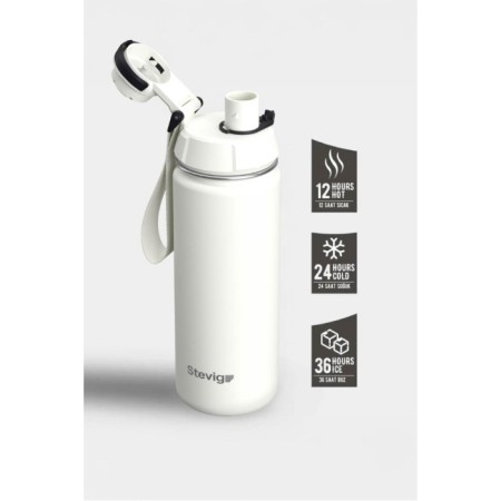 Stevıg 1 Hand Leak Proof Sızdırmaz Çelik Termos 500 Ml Star Whıte ST-220