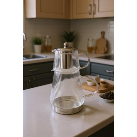 Taşev Armor Çelik İndüksiyon Tabanlı Cam Çaydanlık T6313