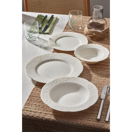 Güral Porselen GBSCRM24Y400 Carmına 6 Kişilik 24 Parça Yemek Takımı Dekorsuz