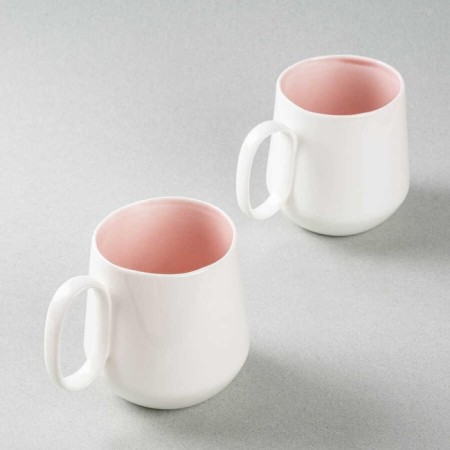 Tantitoni Classy Pembe Porselen 2'Li Kupa Seti SKYZH456SET2P