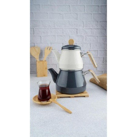 Bambum Lumino Bambu Kulplu Çaydanlık Takımı Gri B6083