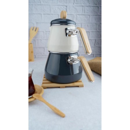 Bambum Lumino Bambu Kulplu Çaydanlık Takımı Gri B6083