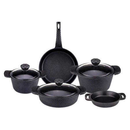 Bambum Giza 8 Parça Granit Tencere Takımı Siyah B5567