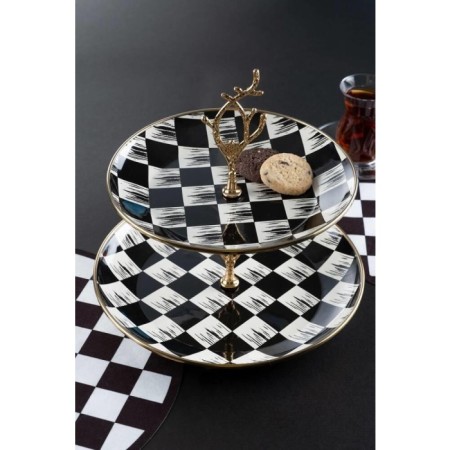 Acar Qualıta-King Emaye Küçük Katlı Kurabiyelik Dama Dekor XAP-22-0250