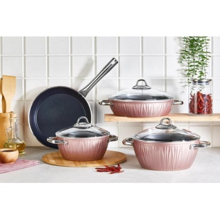 Falez Markiz 7 Parça Tencere Takımı Rose MKZ1004
