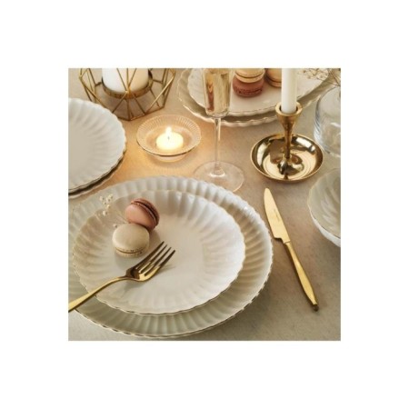 Kütahya Porselen BNLZF52YTA20 Bone Luz Form 12 Kişilik 52 Parça Gold Yemek Takımı