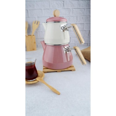 Bambum Lumino Bambu Kulplu Çaydanlık Takımı Pembe B6085