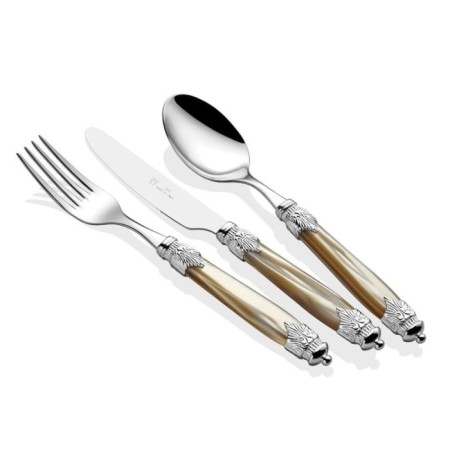 Rıvadossı Sandro Arianna Gümüş-Şampanya 12 Kişilik 75 Parça Çatal Kaşık Bıçak Takımı ICRS17CR75A02