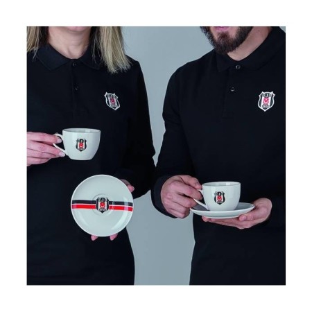 Neva Beşiktaş Lisanslı Çizgili 2'Li Çay Fincan Takımı N3427