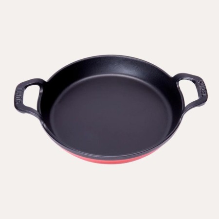 Sürel Mat Emayeli 22 Cm Yuvarlak Düz Döküm Sahan Parlak Kırmızı