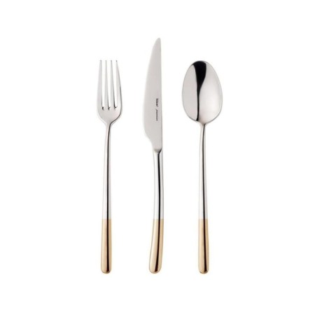 Hisar Bahama Gold Yarım Dekorlu 12 Kişilik 84 Parça Çatal Kaşık Bıçak Takım