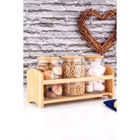 Bambum Duo Mix 4 Parça Standlı Baharatlık Seti Küçük B5590