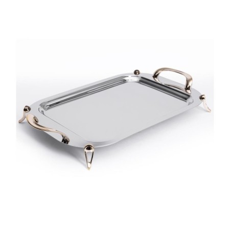 Maxx Doria Aqua Ayaklı Çelik Tepsi Gold PA6012